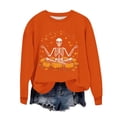 thumbnail image 1 of Burnt Orange Teen Girls Skeleton Halloween Sweatshirt S, 1 of 6