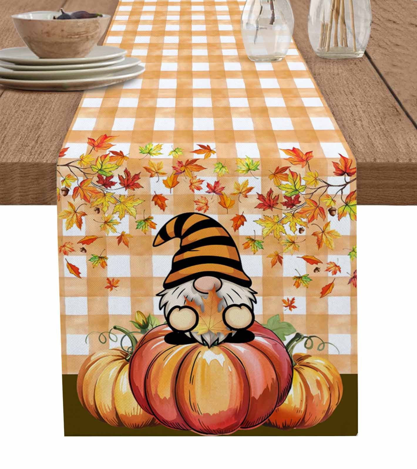 Burnt Orange Thanksgiving Burlap Cotton Table Runner 13x120 Inches Long ...