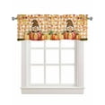 thumbnail image 1 of Burnt Orange Thanksgiving Kitchen Valances for Windows Farmhouse Linen Window Valance Curtain for Living Room Window Treatment Fall Plaid Pumpkins Gnomes Retro Valance Rod Pocket Topper, 54 x 18 Inch, 1 of 6