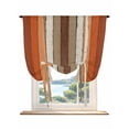 thumbnail image 1 of Burnt Orange Tie Up Curtains for Windows 45 Inch Length Balloon Curtains Kitchen Adjustable Balloon Window Shade Farmhouse Wood Grain Brown Vertical Striped Tie Up Bathroom Curtain Window 34"x45", 1 of 6