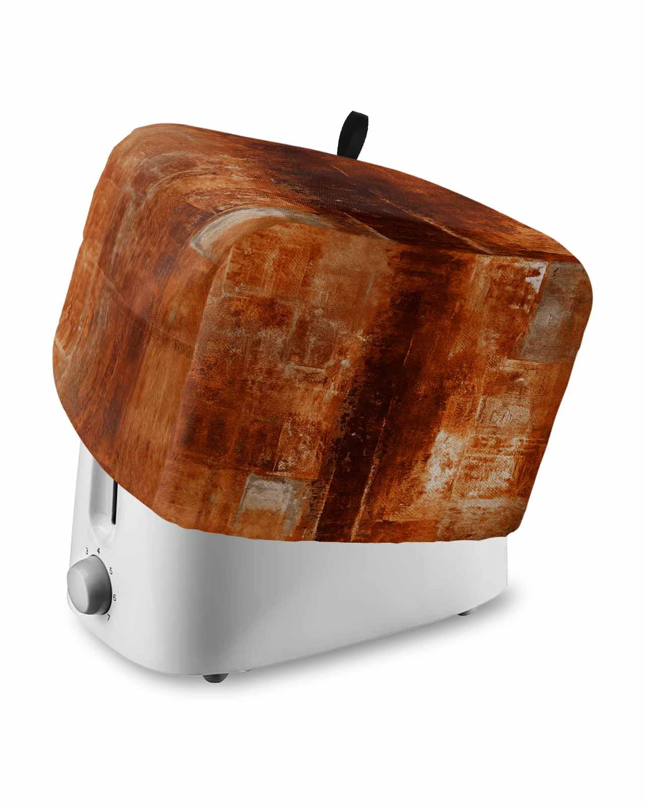 Burnt Orange Toaster Cover 4 Slice, Retro Oil Painting Modern Abstract ...