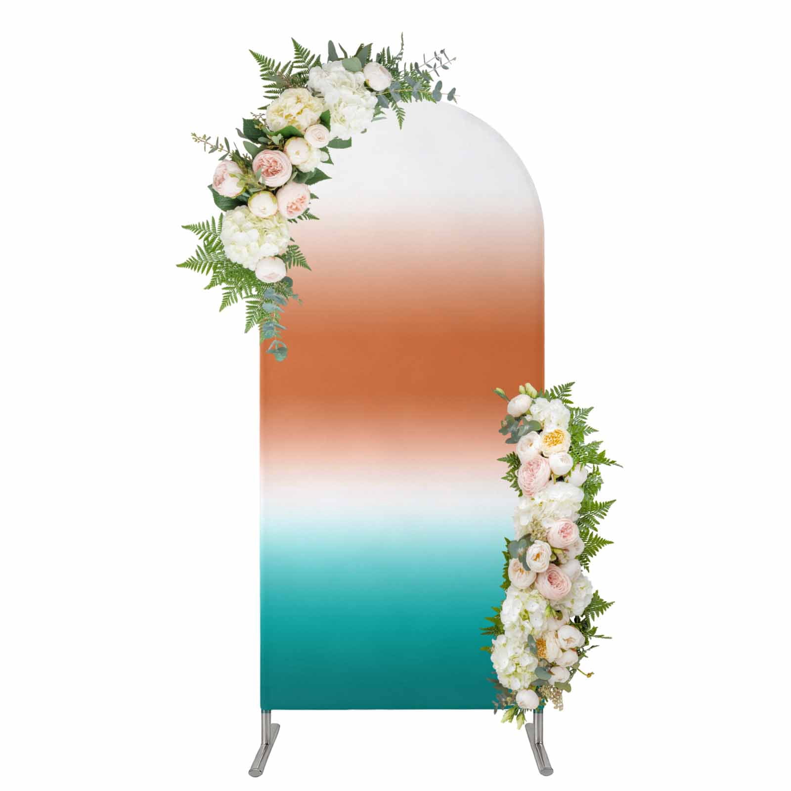 Burnt Orange Turquoise Ombre Arch Backdrop Cover 7.2FT, Gradient Teal ...