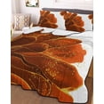 thumbnail image 1 of Burnt Orange Twin Size Down Alternative Comforter, Lightweight Comforter Quilt Bedding Set with Pillow Shams Sparkle Gold Stained Floral Flower Art All Seasons Bed Comforter Duvet Insert 68"x86", 1 of 7