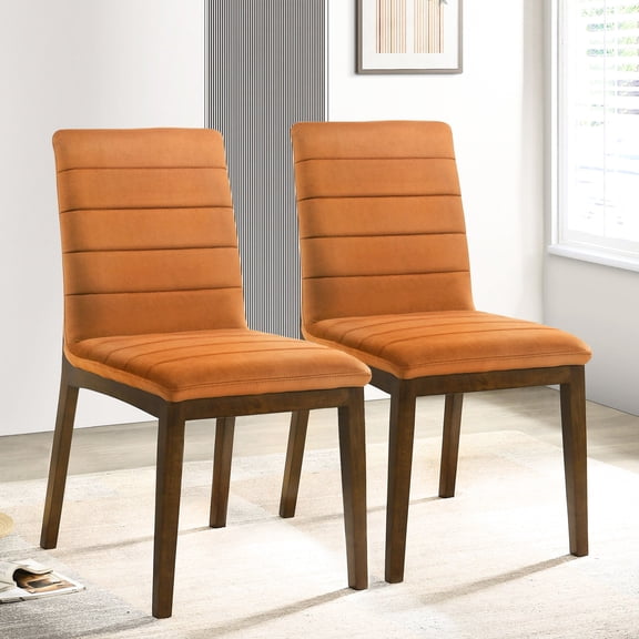 Burnt Orange Velvet Chairs - Comfortable Seating Arrangement - Dining Room Decor - Elegant and Cozy