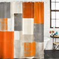 thumbnail image 1 of Burnt Orange Waterproof Shower Curtain, 48"x72" Washable Polyester Fabric Shower Curtains for Bathroom, Grey Modern Abstract Art Oil Painting Geometric Decorative Bathtub Curtain Sets with Hooks, 1 of 9