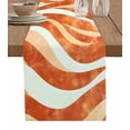 thumbnail image 1 of Burnt Orange Waves Table Runner Cotton Linen 120 Inch Holiday Dresser Scarves, Ombre Sea Ripples Shabby Beach Tablerunner for Kitchen Coffee Dining Bedroom Living Room Dinner Scarf Décor 13''x120'', 1 of 9