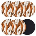 thumbnail image 1 of Burnt Orange White Moire Coasters Set of 6, Absorbent Coasters for Drinks, Modern Abstract Art Coaster for Desk Coffee Table Protection, Home Decor House Warming Gifts 4", 1 of 8