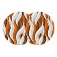 thumbnail image 1 of Burnt Orange White Moire Round 13 Inch Placemats Set of 2, Modern Abstract Art HeatResistant Non Slip Place Mats for Dining Table, Wipeable Braided Kitchen Table Mats for Housewarming, 1 of 9