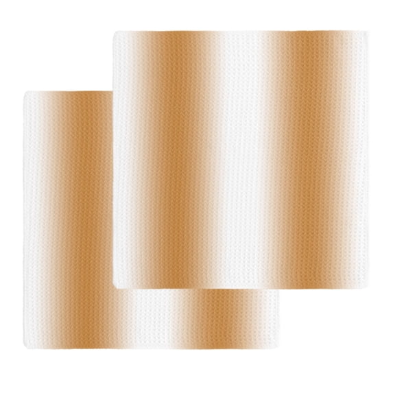 Burnt Orange White Ombre Kitchen Dish Towels for Drying Dishes Set of 2, Modern Abstract Art Farmhouse Gradient Waffle Weave Microfiber Hand Tea Bathroom Towels Quick Dry & Absorbent Towel 12x12