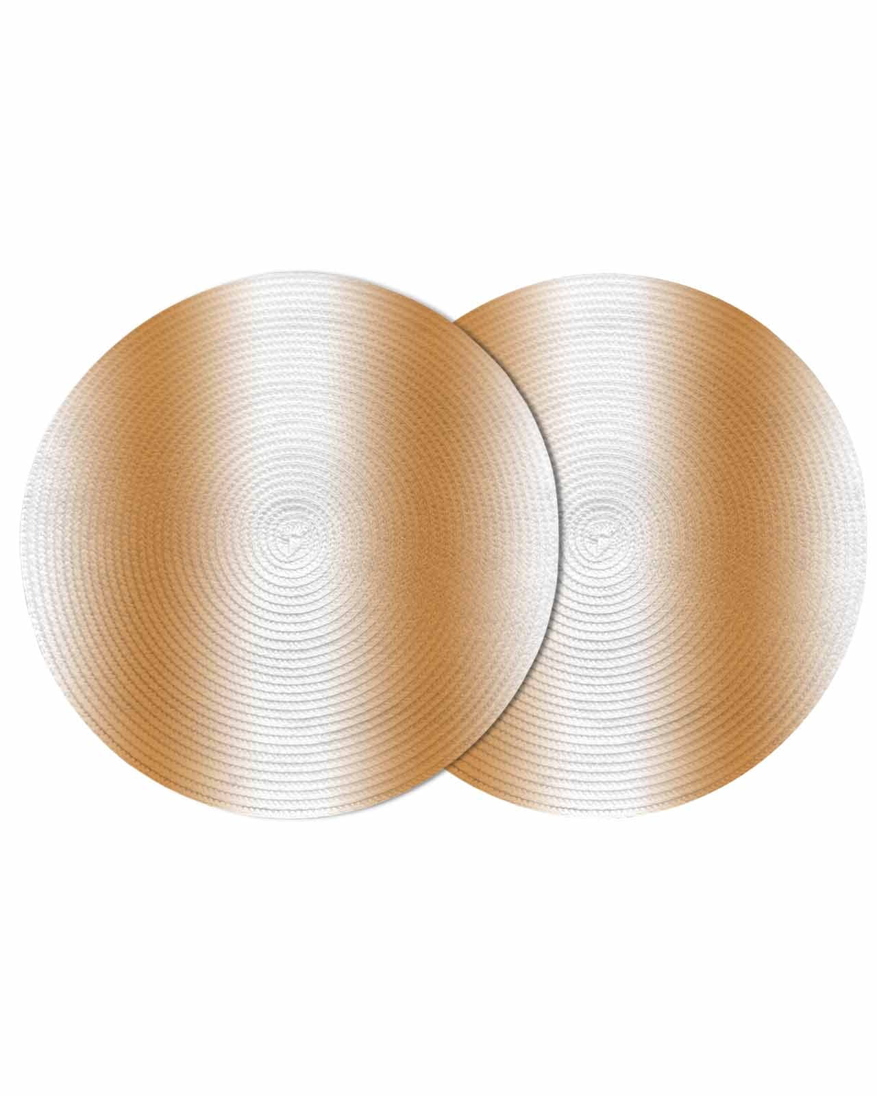 Burnt Orange White Ombre Round Placemats Set of 2 for Dinning Tables ...