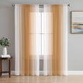 thumbnail image 1 of Burnt Orange White Ombre Semi Sheer Curtains 96 Inch Length 2 Panels Set,Modern Abstract Art Farmhouse Gradient Sheer Kitchen Curtain Privacy Window Curtain for Living Room Bedroom Rod Pocket Drapes, 1 of 7