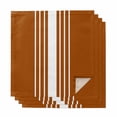 thumbnail image 1 of Burnt Orange White Stripe Cloth Napkins, Modern Rustic Vertical Striped Washable and Reusable Dinner Napkins Set of 4, Table Napkin for Kitchen Party Birthday Wedding Hotel Housewarming 20"x20", 1 of 8