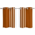thumbnail image 1 of Burnt Orange White Stripe Kitchen Curtains Small Short 39 Inch Length, Modern Rustic Vertical Striped Grommet Bedroom Living Room Curtains, Light Filtering Cafe Curtain Drapes 2 Panels Set 55''x39'', 1 of 9