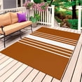 thumbnail image 1 of Burnt Orange White Stripe Outdoor Rug for Patio/Deck/Porch, Non-Slip Large Area Rug 5 x 8 Ft, Modern Rustic Vertical Striped Indoor Outdoor Rugs Washable Area Rugs, Camping Rug Carpet Runner, 1 of 8
