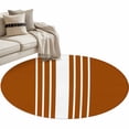 thumbnail image 1 of Burnt Orange White Stripe Round Rug 3ft Area Rug Washable Soft Non-Slip 3' Circle Low Pile Rugs Modern Rustic Vertical Striped Carpet for Bedroom Living Room Entryway Home Office Dining Room, 1 of 9