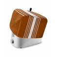 thumbnail image 1 of Burnt Orange White Stripe Toaster Cover 2 Slice, Small Kitchen Appliance Covers, Modern Rustic Vertical Striped Toaster Oven Cover with Loop, Bread Machine Cover Polyester Dust Cover Protection, 1 of 4