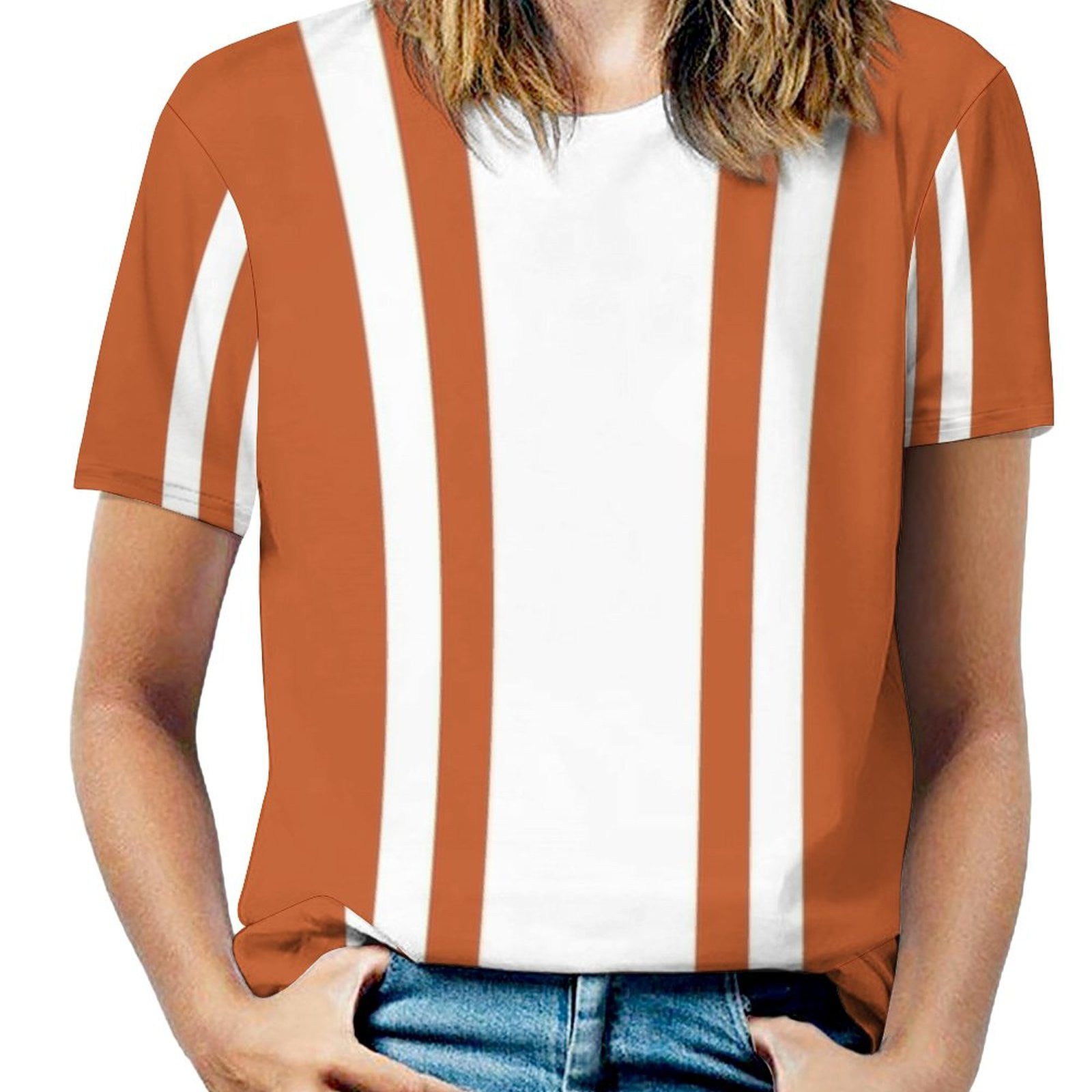 Burnt Orange & White T Shirt Set