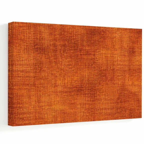 Burnt Orange Woven Fabric Canvas Wall Art, Vintage Rustic Linen Texture Wall Art Prints Artwork Framed Canvas Ready to Hang Art Pictures for Bathroom, Dressing Table, Entryway 12" x 8"