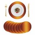 thumbnail image 1 of Burnt Orange Yellow Ombre Round 13 Inch Placemats Set of 8, Modern Art Abstract Aesthetics HeatResistant Non Slip Place Mats for Dining Table, Wipeable Braided Kitchen Table Mats for Housewarming, 1 of 9