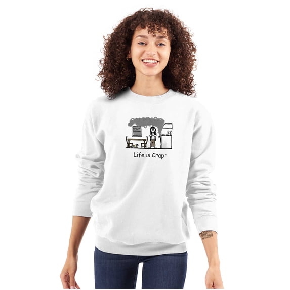 Burnt Oven Funny Cooking Baking Women Crewneck Sweatshirt Brisco Brands L