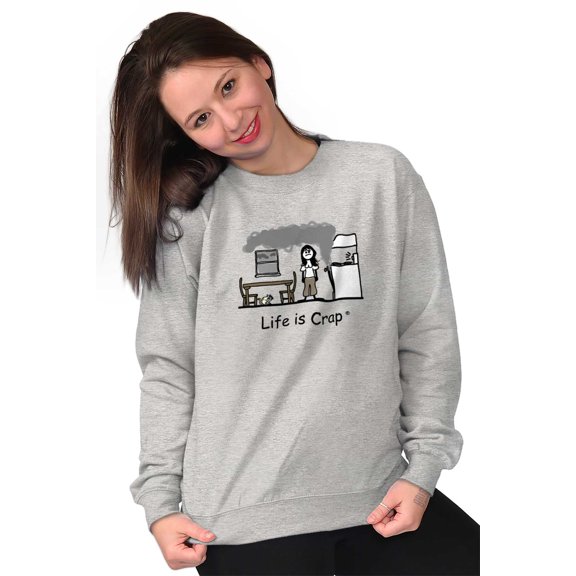 Burnt Oven Funny Cooking Baking Women Plus Size Crewneck Sweatshirt Brisco Brands 2X