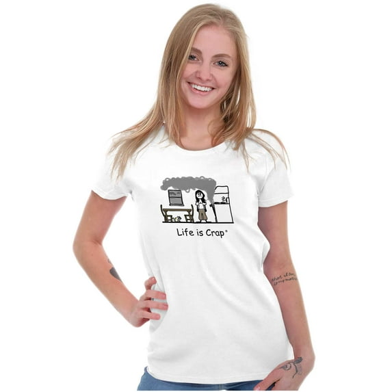 Burnt Oven Funny Cooking Baking Womens Slim Fit Graphic Tee Brisco Brands X