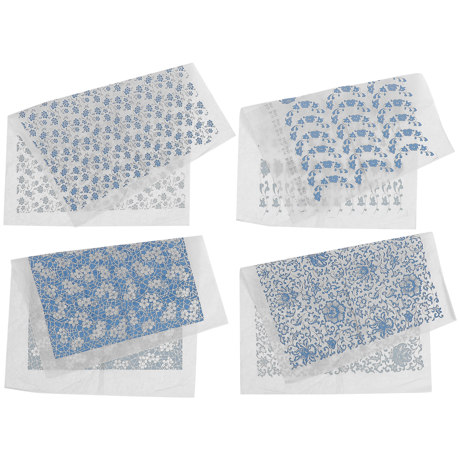 Burnt Pottery Stickers Chinese Style Underglaze Floral Paper Flower