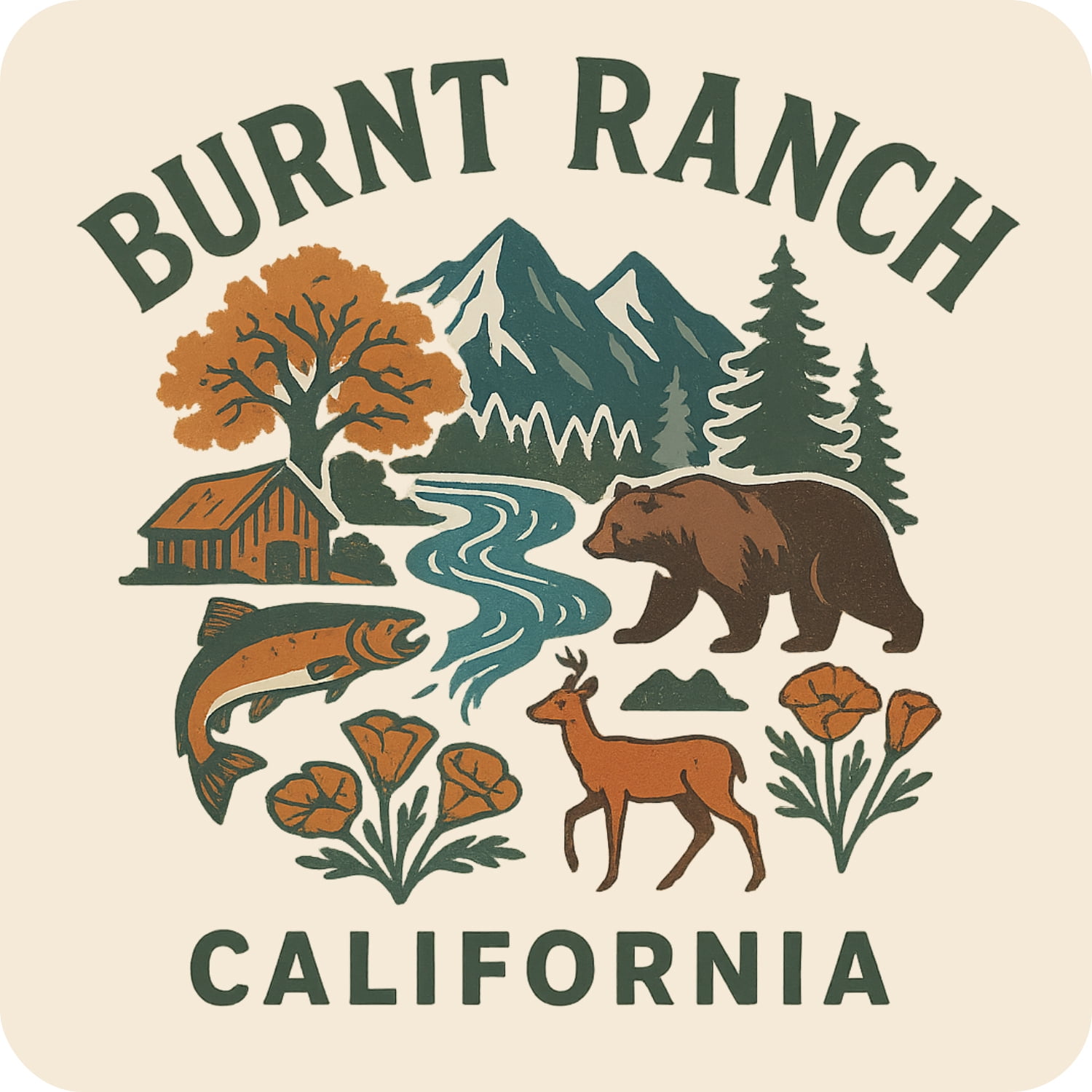 Burnt Ranch California Keepsakes Souvenir Vinyl Sticker – Destination ...