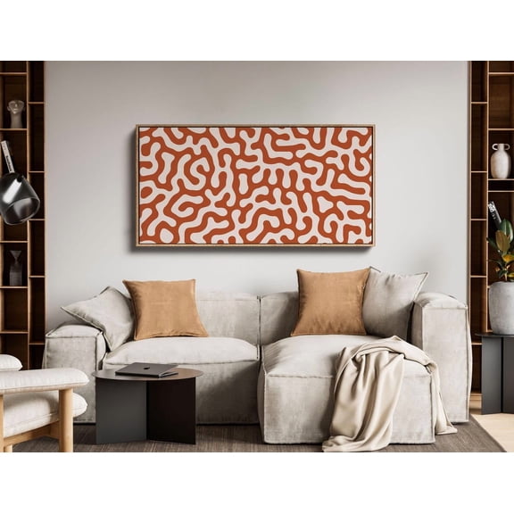 Burnt Rustic Orange Long Horizontal Wall Art, 30X60 Inch Wide Panoramic Terracotta Wall Art, Tall Narrow Poster, Trending Decor, Unframed Canvas Size 16x24