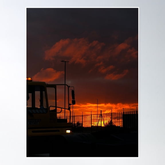 Burnt Sky Sunset Poster Wall Art, Modern Wall Decor, 12x18 UNFRAMED