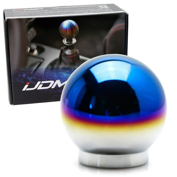 Burnt Titanium Finish JDM Sphere Shift Knob Universal Fit For Most Car 4 5 6 Speed Manual or Automatic etc.