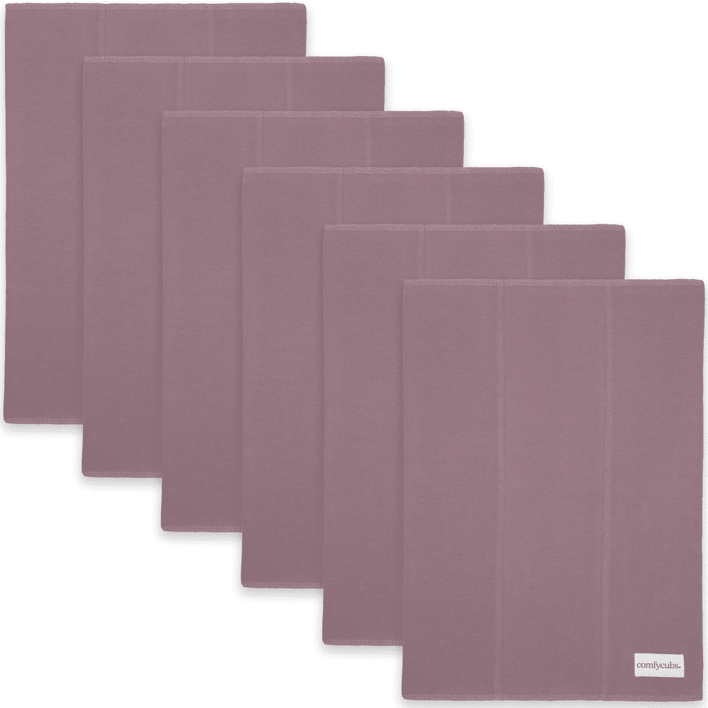 Burp Cloths 6 Pack Large 100 Cotton Washcloths Double Layered Burping