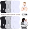 thumbnail image 1 of 2-in-1 Baby Bibs & Burp Cloths Set, 3-Layer Design, Large Size, Super Absorbent, 100% Organic Cotton, Soft & Comfortable，12-Pack, 1 of 8