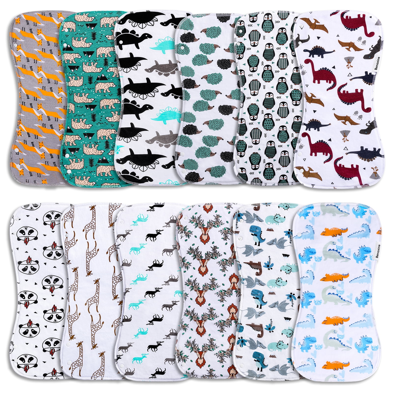 Burp Cloths & Baby Bibs 2in1 Large Size 3 Layers 100 Cotton Super