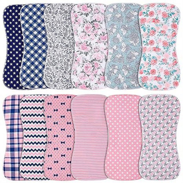 Burp Cloths & Baby Bibs 2in1 Large Size 3 Layers 100 Organic Cotton