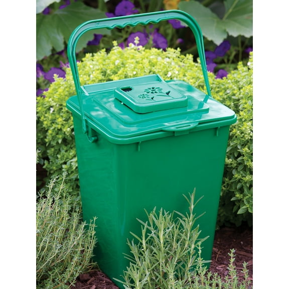 Burpee 1.8 Gallons Green Polyethylene Kitchen Compost Bin