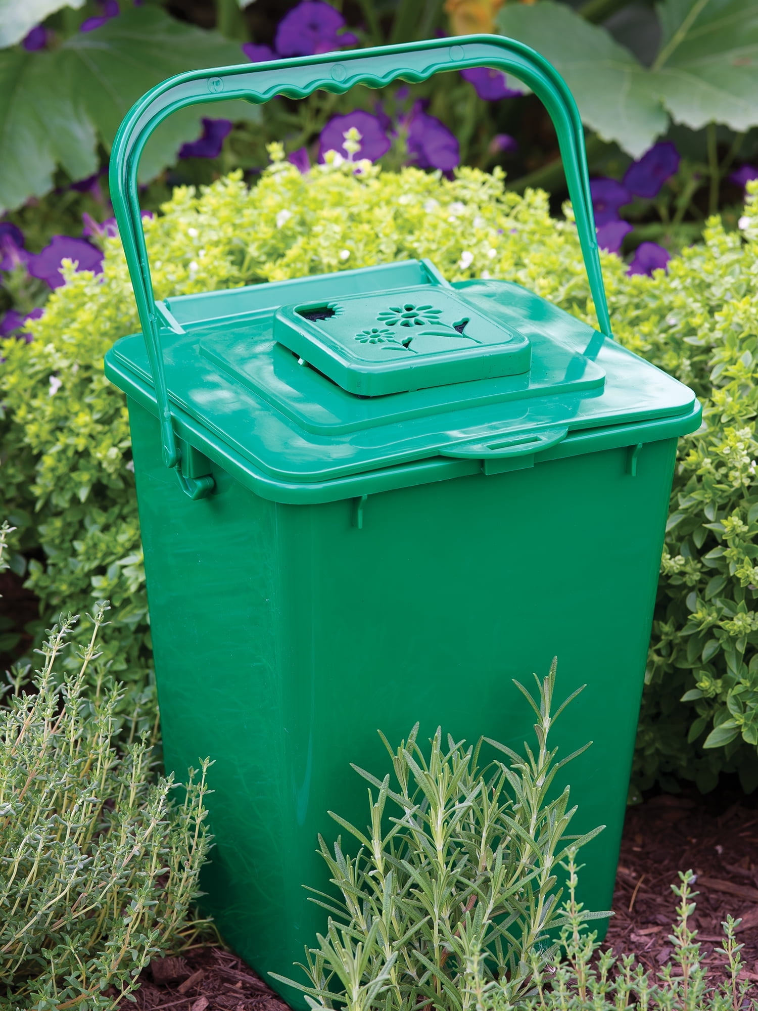 Burpee 1.8 Gallons Green Polyethylene Kitchen Compost Bin