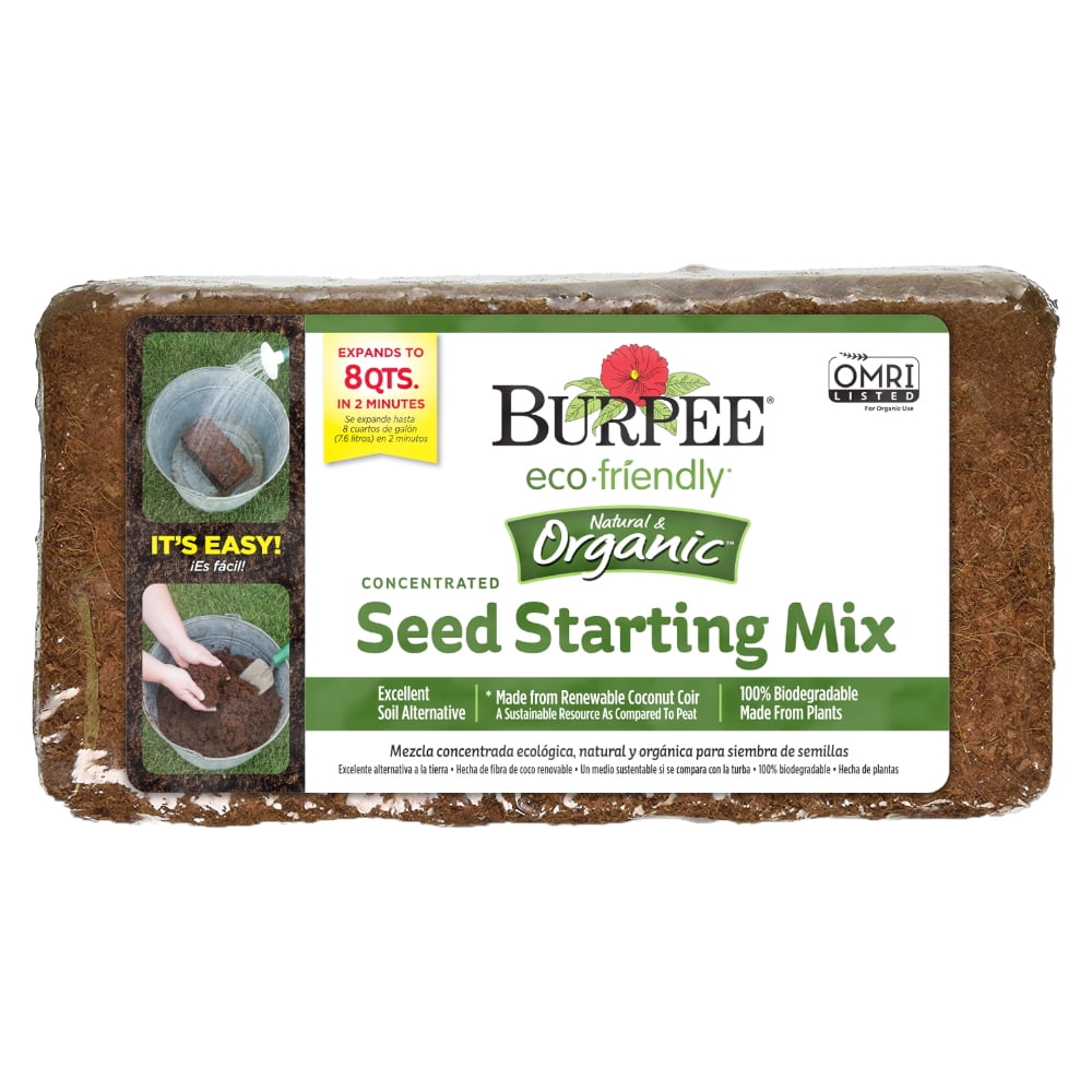 Burpee Eco-Friendly Natural & Organic 8qt Concentrated Seed Starting Coir Brick