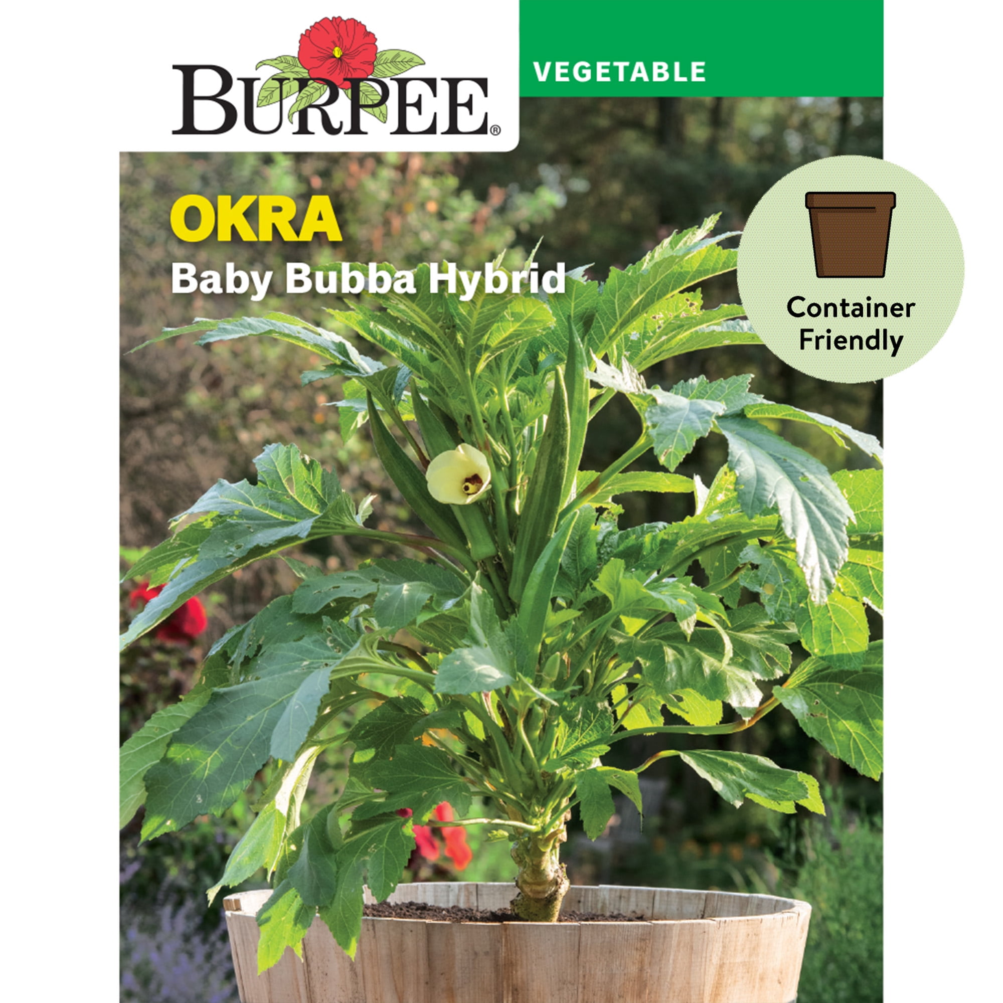 Burpee Baby Bubba Hybrid Okra Vegetable Seed, 1-Pack