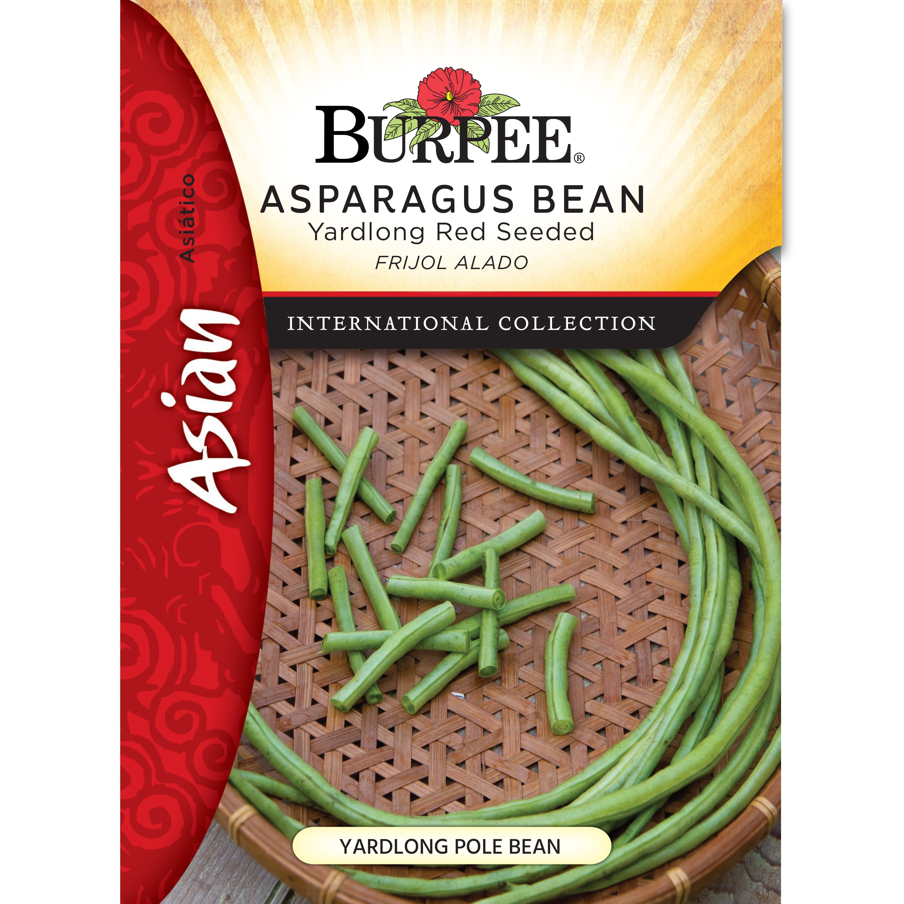 BurpeeBean, Asparagus Yardlong Red Seeded Asian Seed Packet
