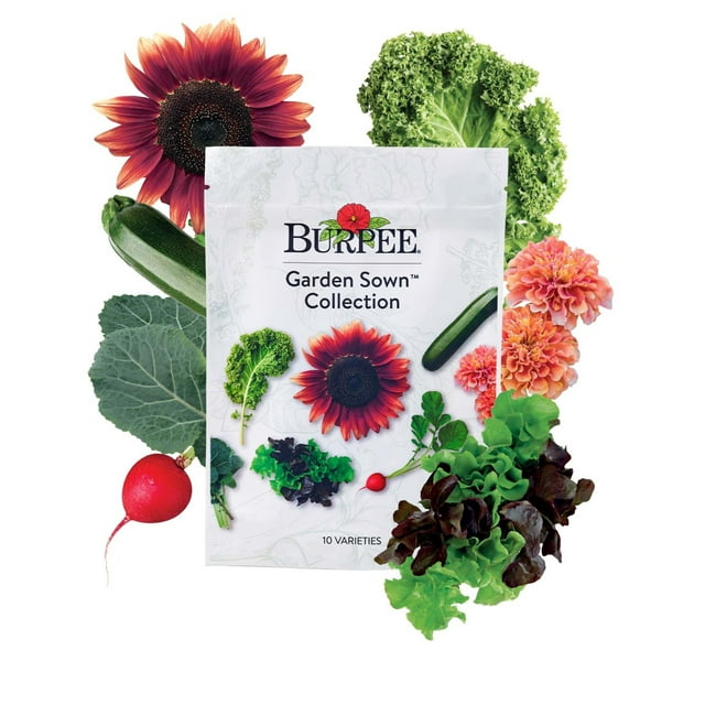 Burpee Garden Sown Flower, Herb & Vegetable Seeds Collection 10 Packs