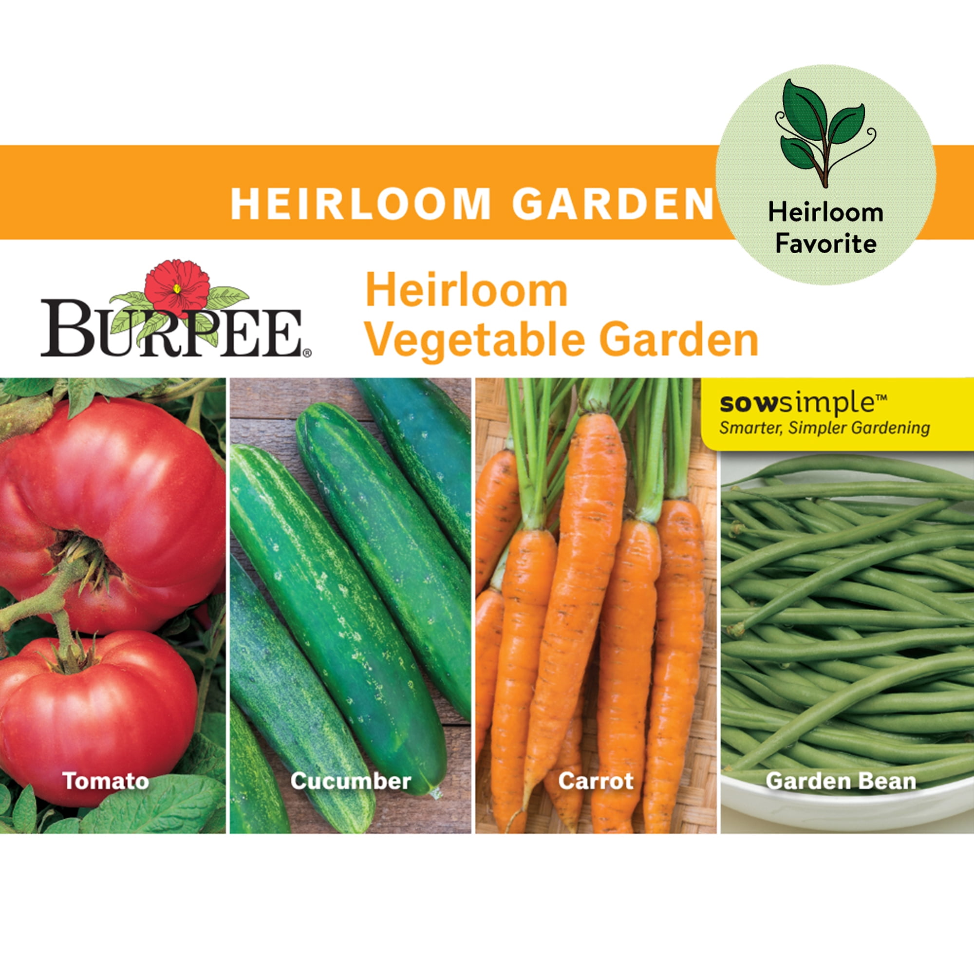 Burpee Heirloom Vegetable Garden Starter Garden Vegetable Seed Collection, 1-Pack