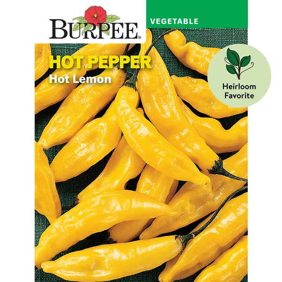 Burpee Hot Lemon Hot Pepper Annual Vegetable Seed, 1-Pack, Full Sun