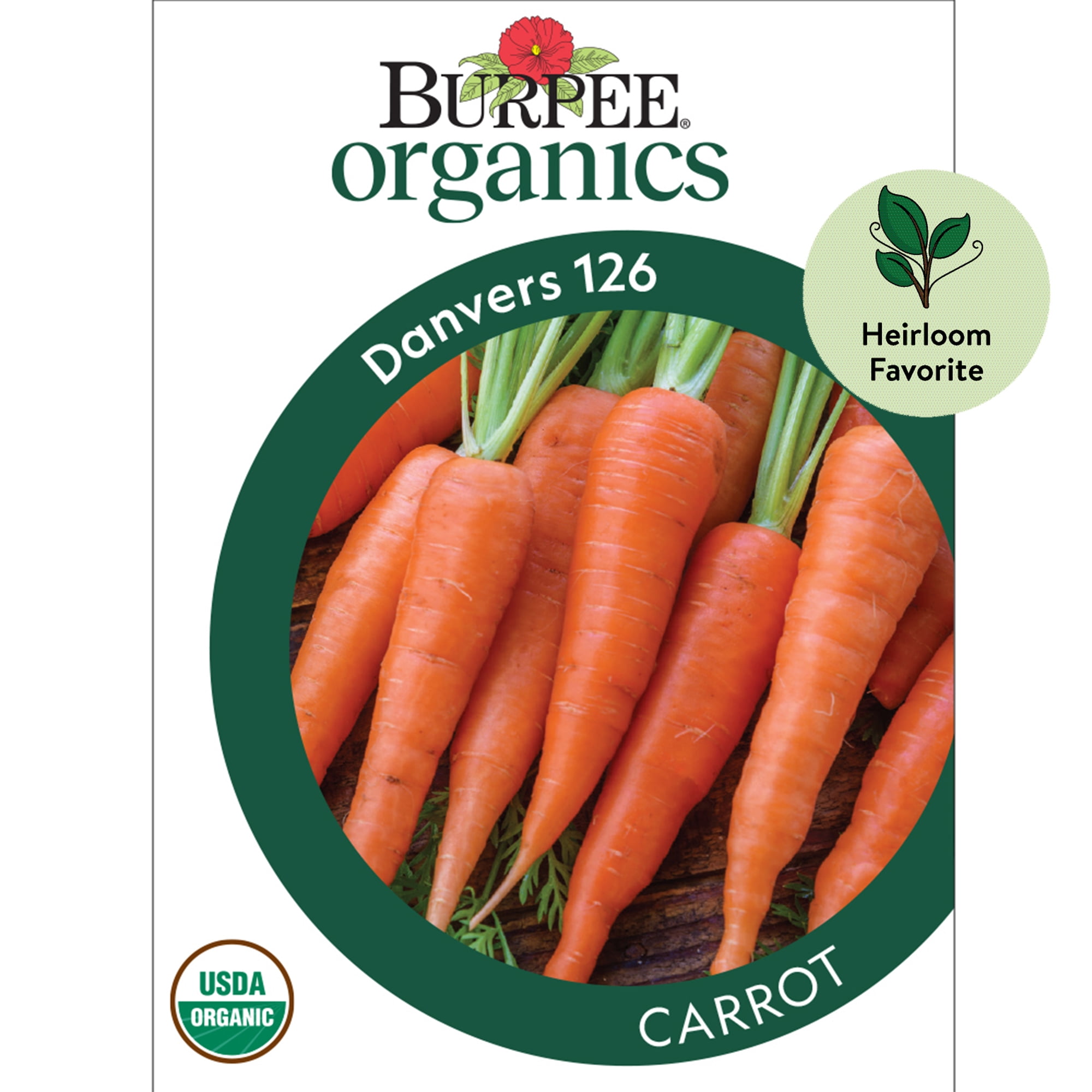Burpee Organic Danvers 126 Carrot Vegetable Seed, 1Pack