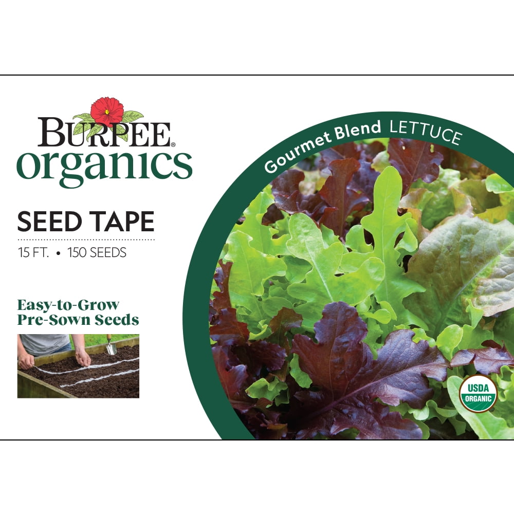 Burpee Organic Gourmet Blend Lettuce Seed Tape NonGMO, Vegetable