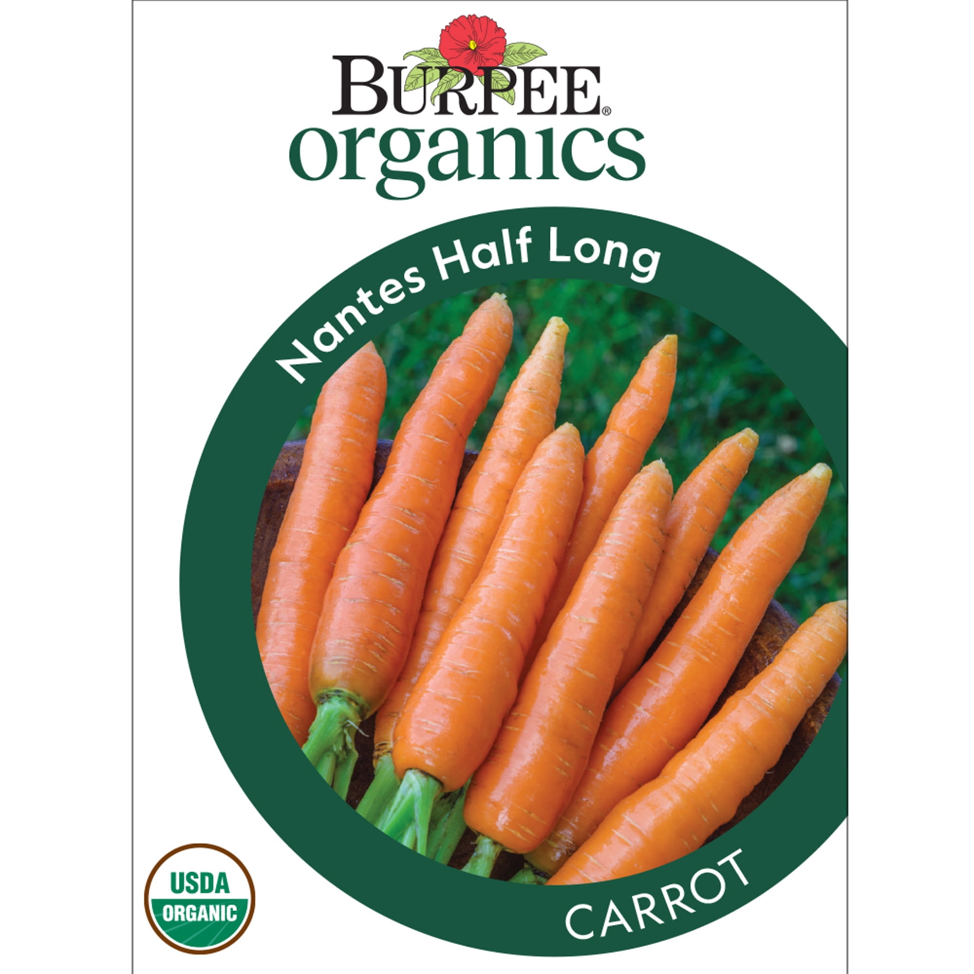 Burpee Organic Nantes Half Long Carrot Vegetable Seed, 1