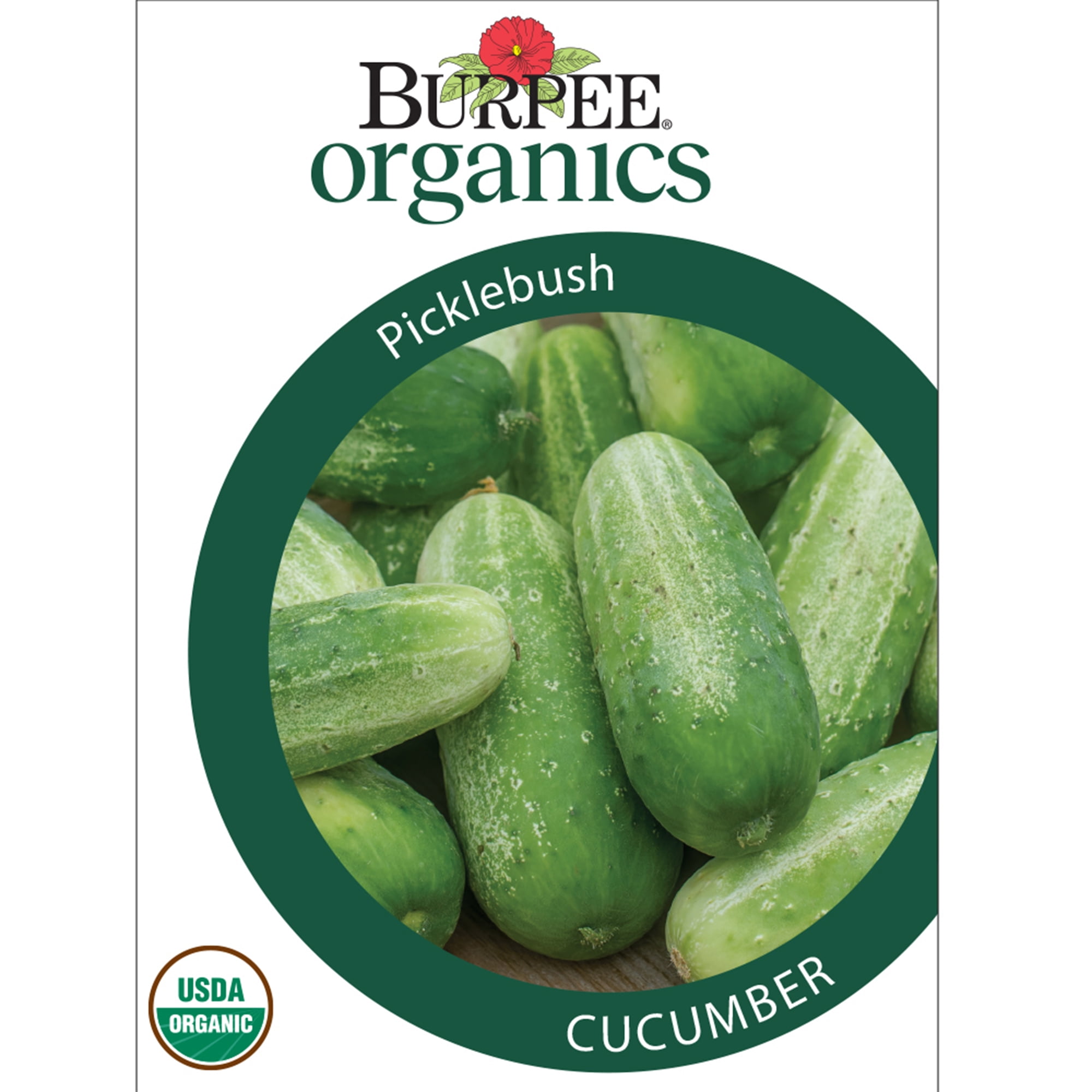 Burpee Organic Picklebush Cucumber Vegetable Seed, 1Pack