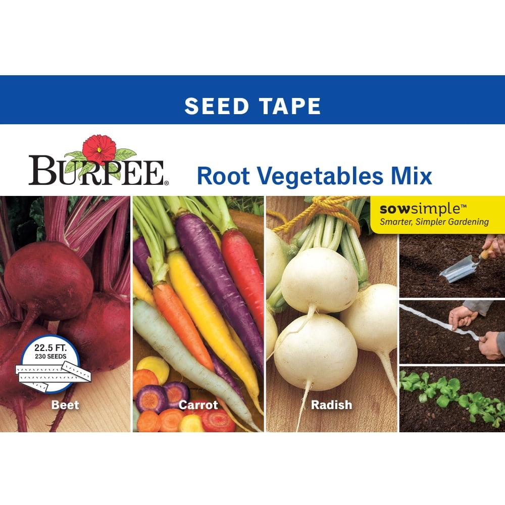 Burpee Root Vegetables Mix Beet, Carrot, Radish Seed Tape NonGMO