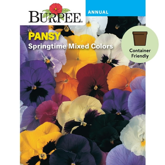 Burpee Springtime Mixed Colors Pansy Flower Seed, 1-Pack