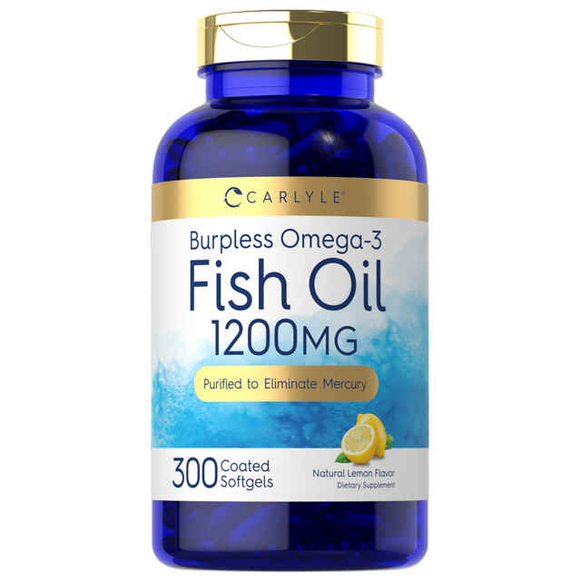 Burpless Fish Oil 1200 mg 300 Softgels Natural Lemon Flavor by
